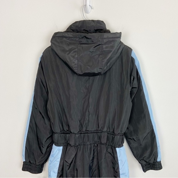 Aqua Colorblock Hooded Zip Ski Suit Blue Black Size S - Picture 5 of 10